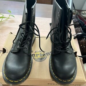 Dr. Martens Black Boots with Yellow Accents